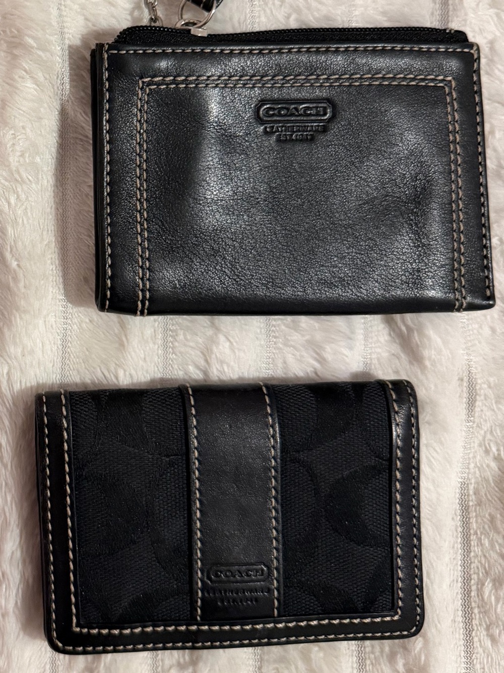 Vintage Coach Black Card Wallet and Coin Pouch Set